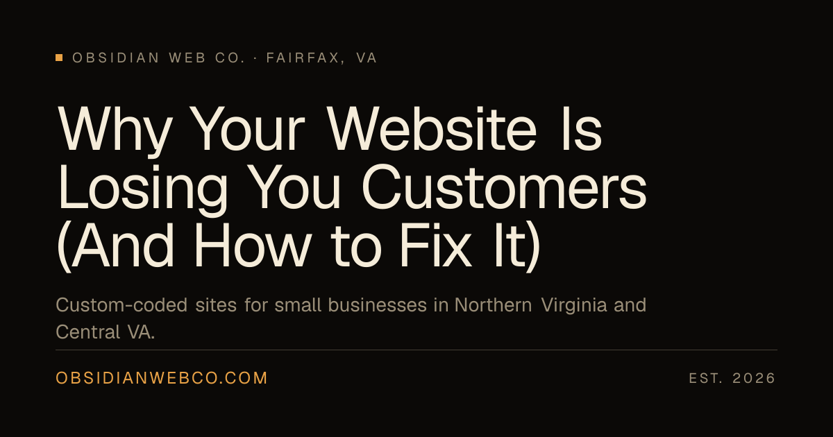 Why Your Website Is Losing You Customers (And How to Fix It) | Obsidian ...